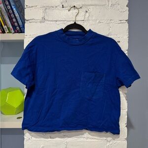 For Days - Made in LA Cropped Blue‎ Pocket Tee Size XS